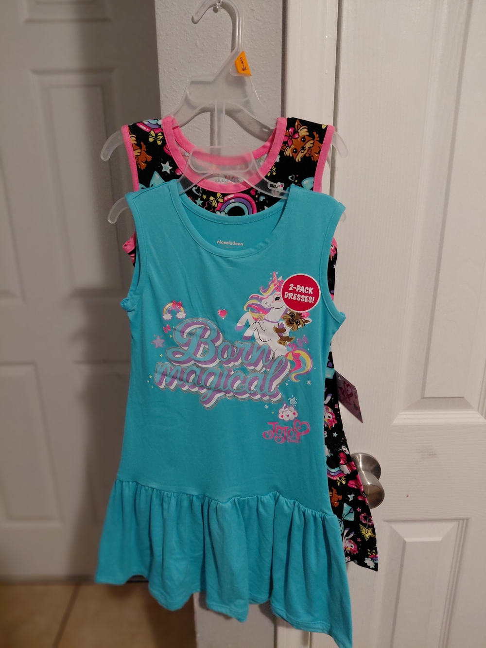 JoJo Siwa 2-Pack Unicorn Dress Set - Turquoise & Black with Pink Trim